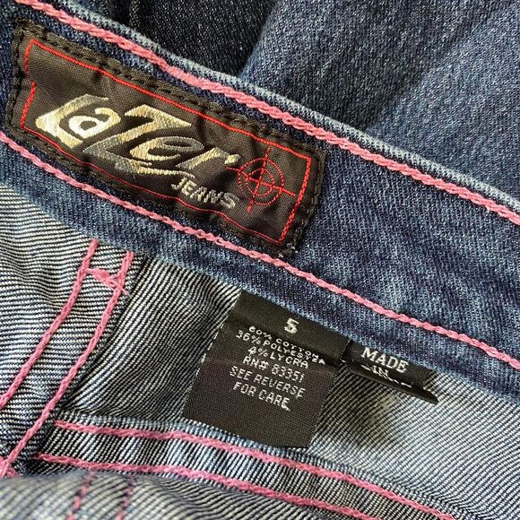 Lazer Jeans dark wash cropped denim capris embroidered y2k vintage low rise - Picture 4 of 4